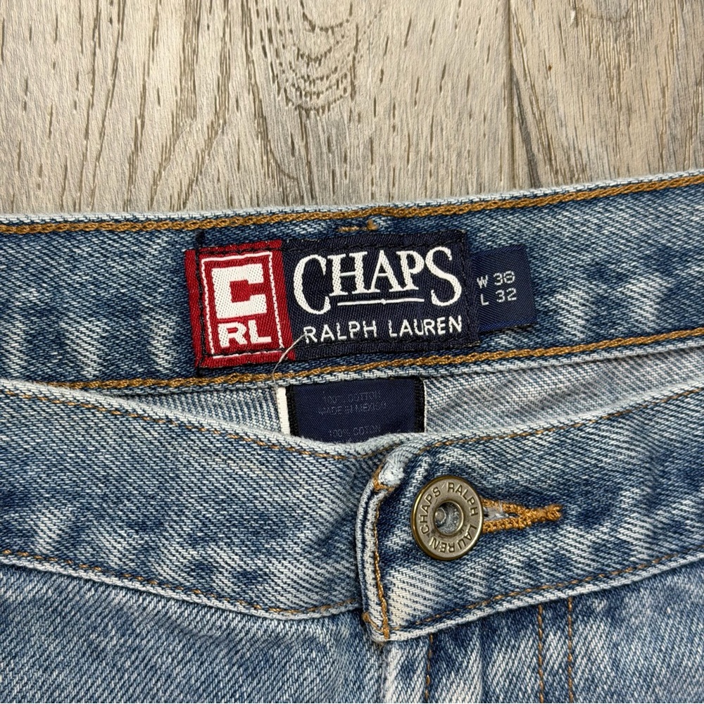 Vintage 90’s Chaps Ralph Lauren Jeans Mens 38x32 Relaxed Straight Denim Y2K Blue - Picture 2 of 13